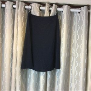 Navy Blue Side Zipper Skirt